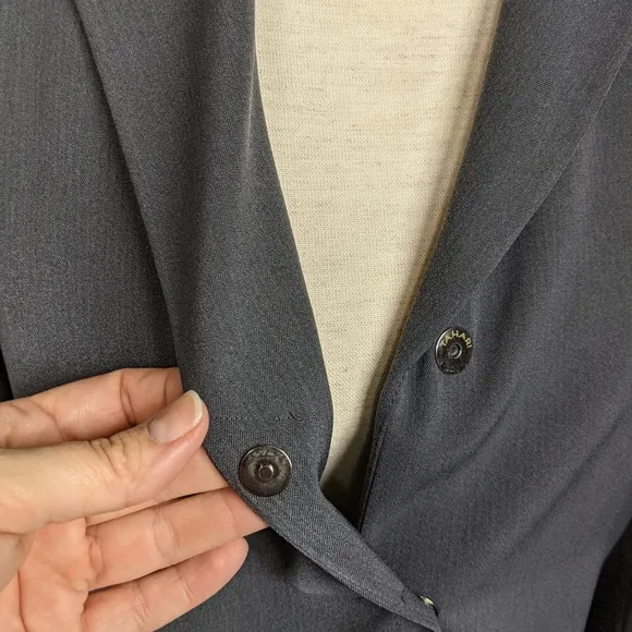 Tahari 2-pc grey herringbone career skirt suit 6