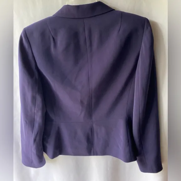 Tahari Arthur Levine Blazer Violet Snap Front Suit Jacket Lined Career M