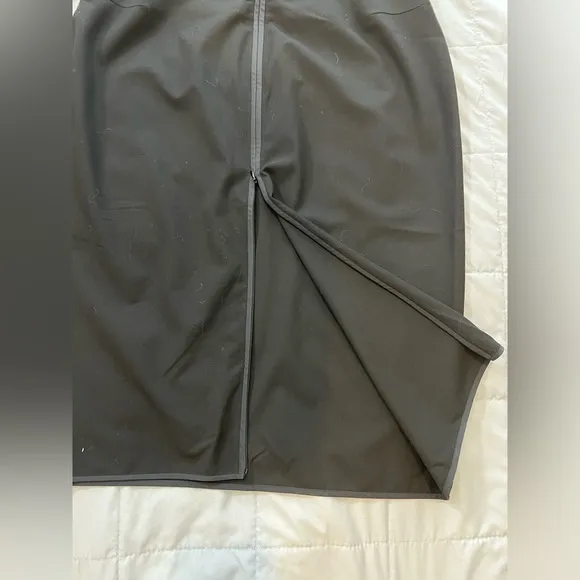 Tahari Pencil Skirt Double Zipper Back Black 14