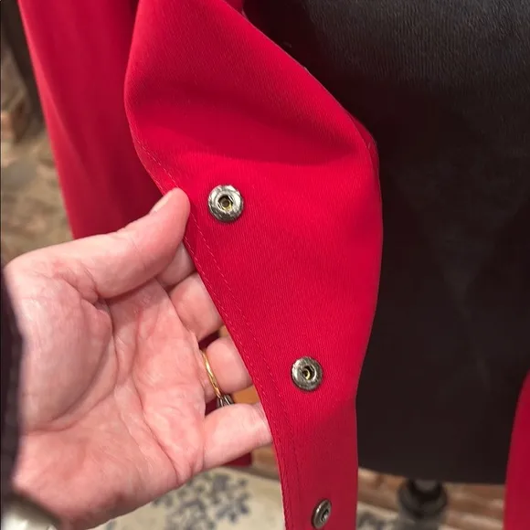 Tahari Red Blazer Classic Cut Suit Jacket and Pants Set.
