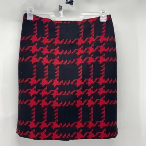 Talbots oversized hounds tooth print wool pencil skirt academia preppy classic