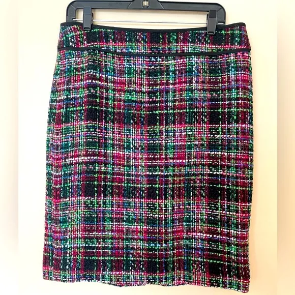 Talbots Petite Multicolored Wool Tweed Pencil Skirt Size 12P NWT