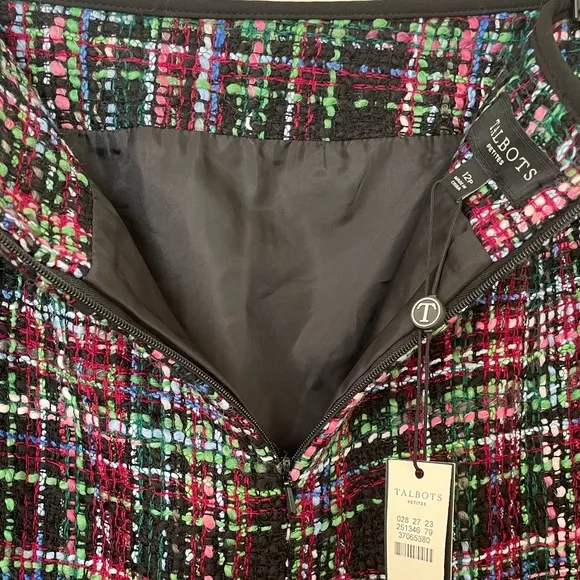 Talbots Petite Multicolored Wool Tweed Pencil Skirt Size 12P NWT