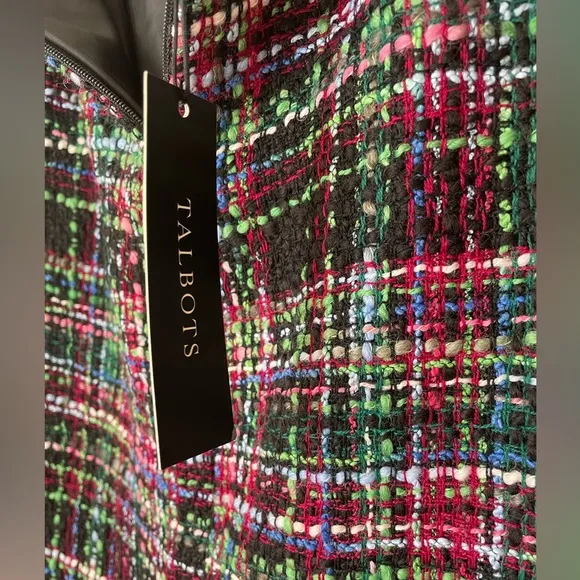 Talbots Petite Multicolored Wool Tweed Pencil Skirt Size 12P NWT