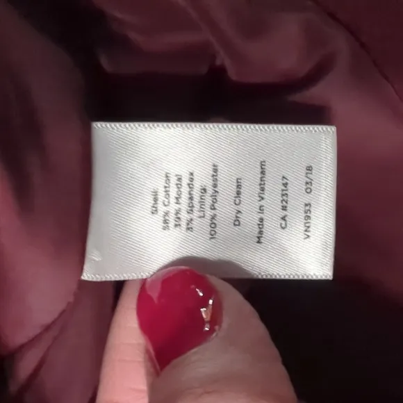 Talbots Womens Blazer Suit Jacket Maroon Wine Peplum Quiet Luxury Plus Size 22W