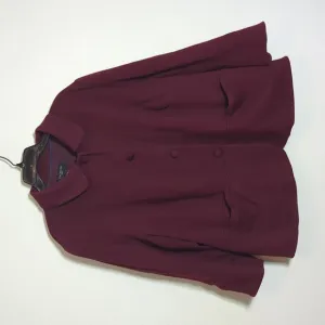 Talbots Womens Blazer Suit Jacket Maroon Wine Peplum Quiet Luxury Plus Size 22W