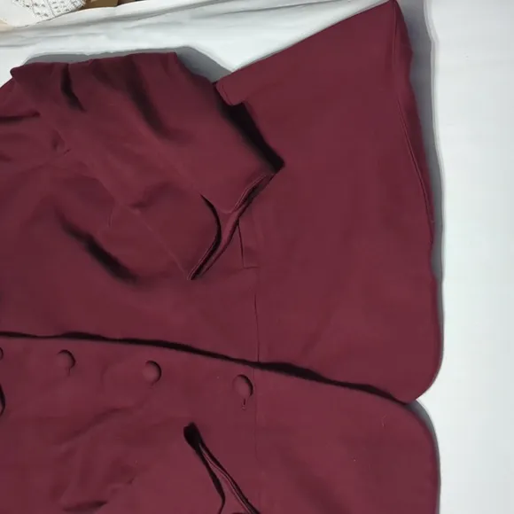 Talbots Womens Blazer Suit Jacket Maroon Wine Peplum Quiet Luxury Plus Size 22W