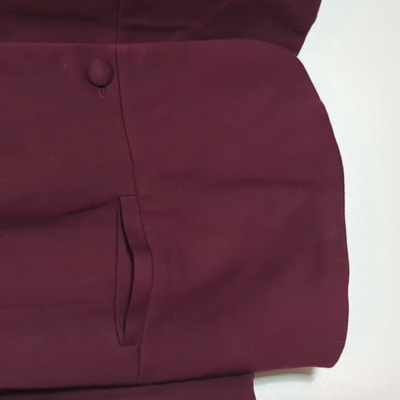 Talbots Womens Blazer Suit Jacket Maroon Wine Peplum Quiet Luxury Plus Size 22W