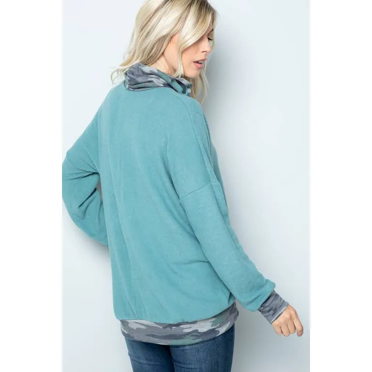 Teal and Camo Top