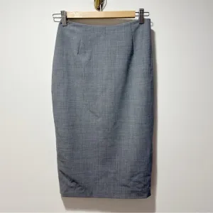 Theory Wool Blend Pencil Skirt Size 2 Light Gray Classic Workwear