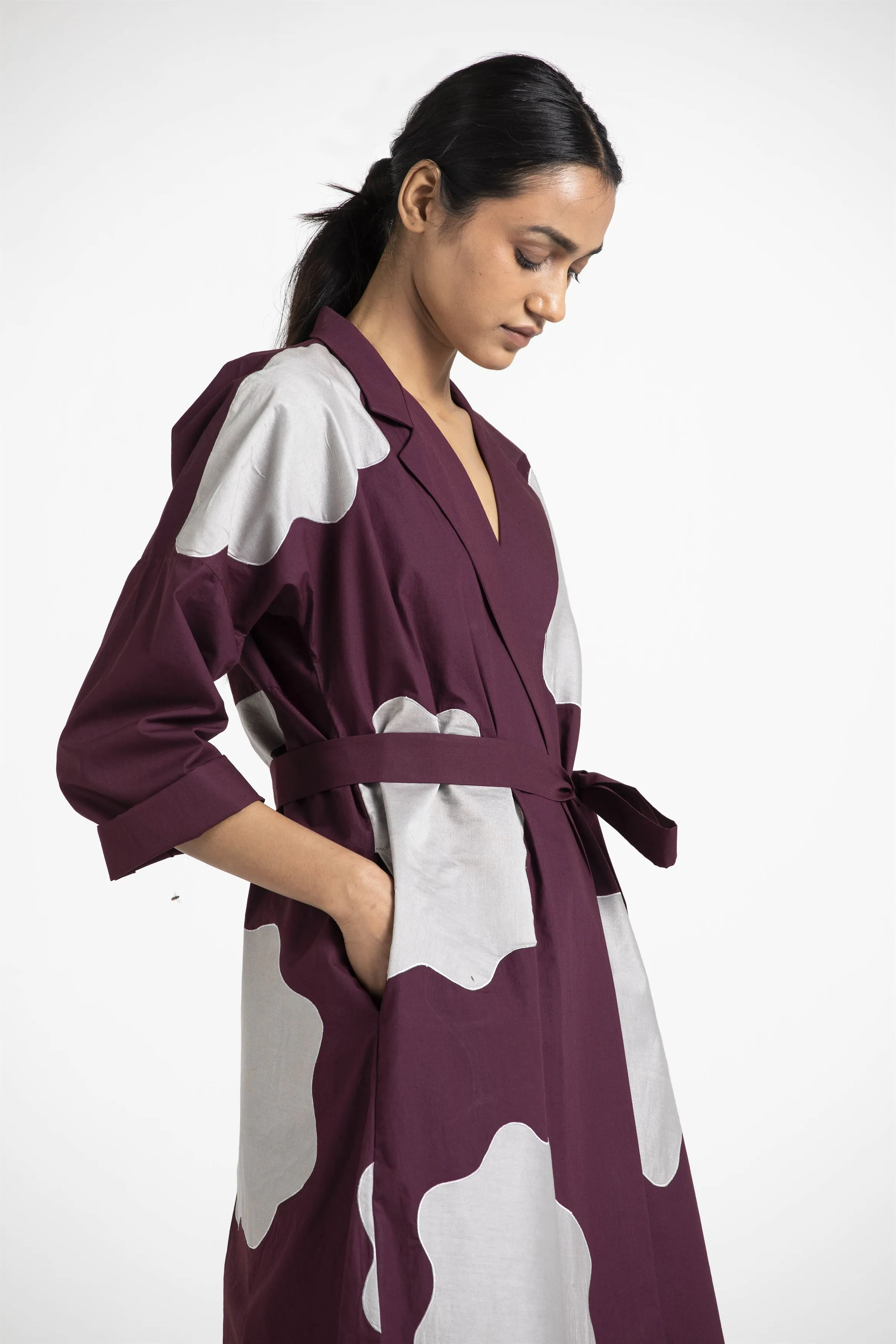 THREE   -   Slip Dress (With Net Ruffle Hem) Applique Jacket Coord