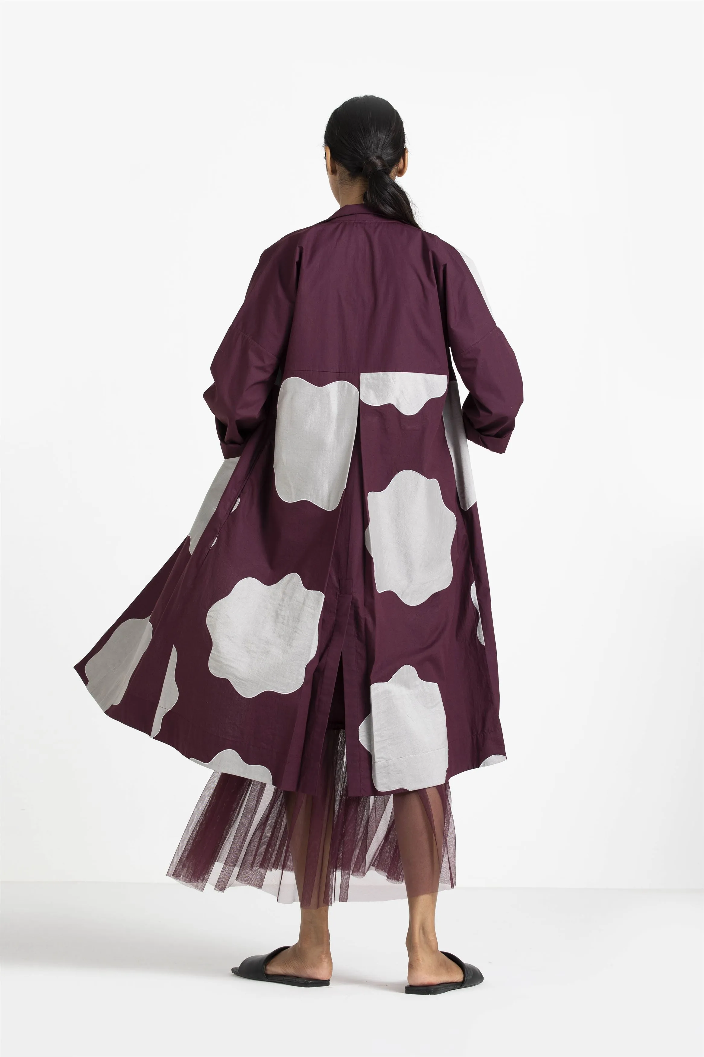 THREE   -   Slip Dress (With Net Ruffle Hem) Applique Jacket Coord