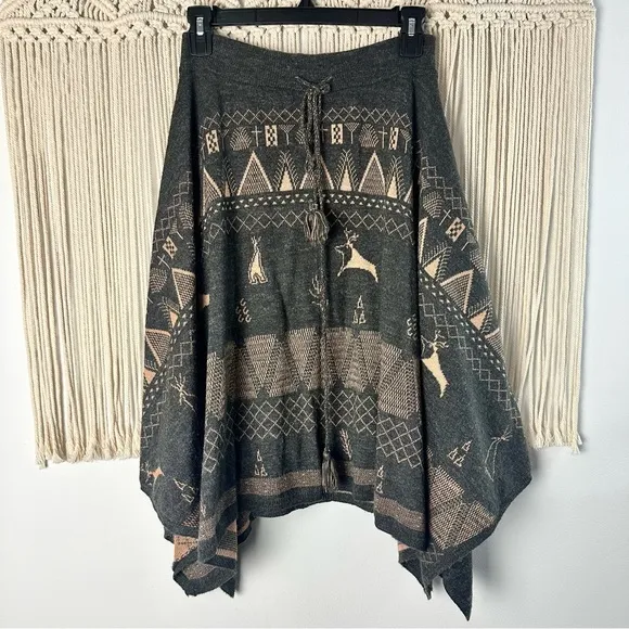 Thursday Island Wool Alpaca Blend Asymmetrical Knit Skirt Size Medium