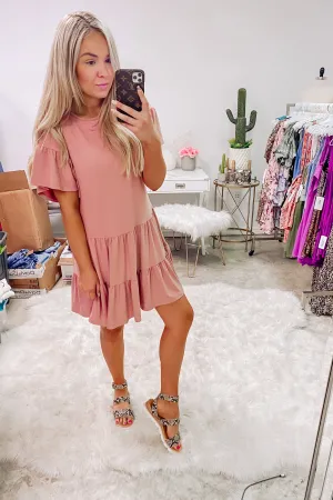 Timeless Tiered Ruffle Dress - Mauve / Rosewood