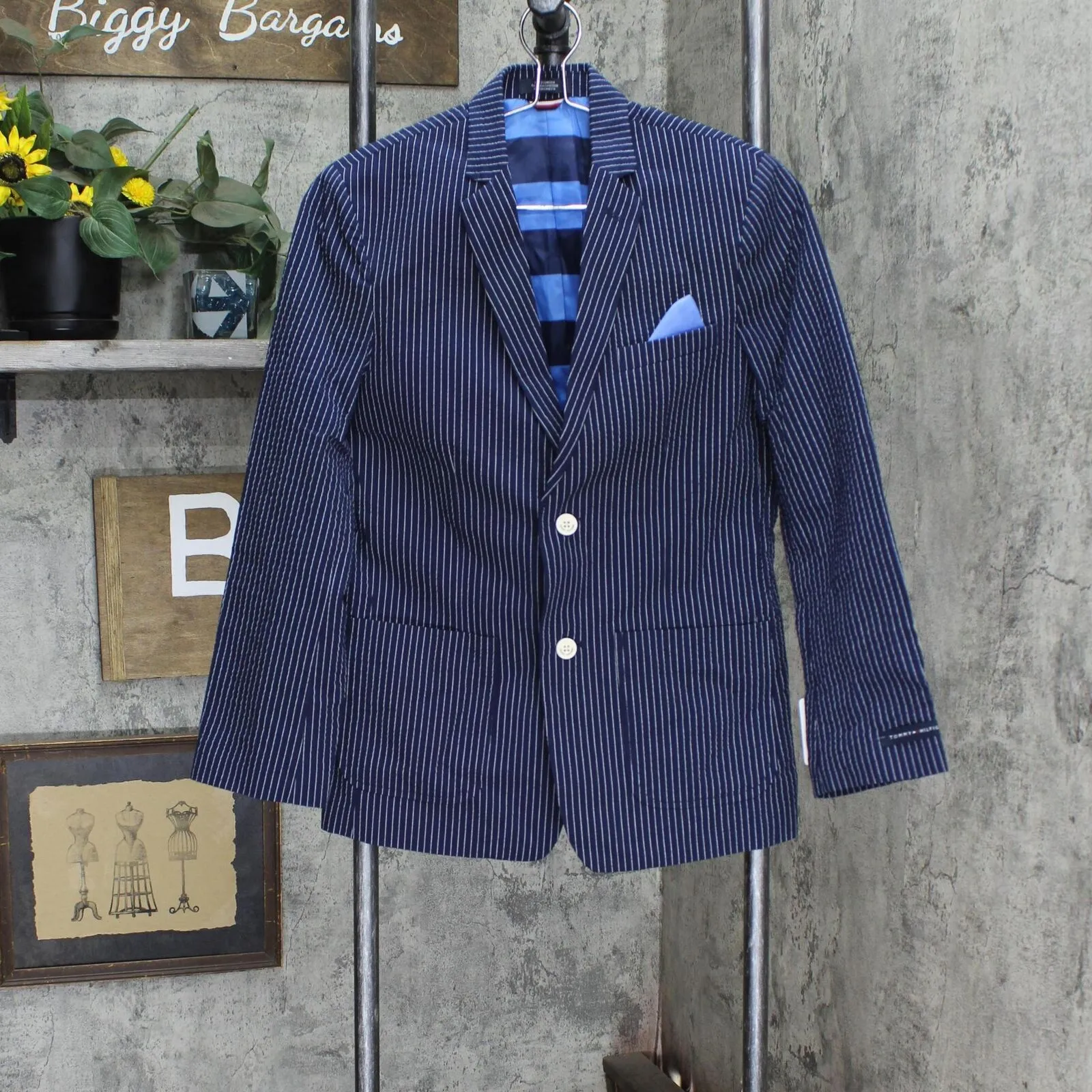 Tommy Hilfiger Boys Blazer Suit Jacket Flag Blue 16