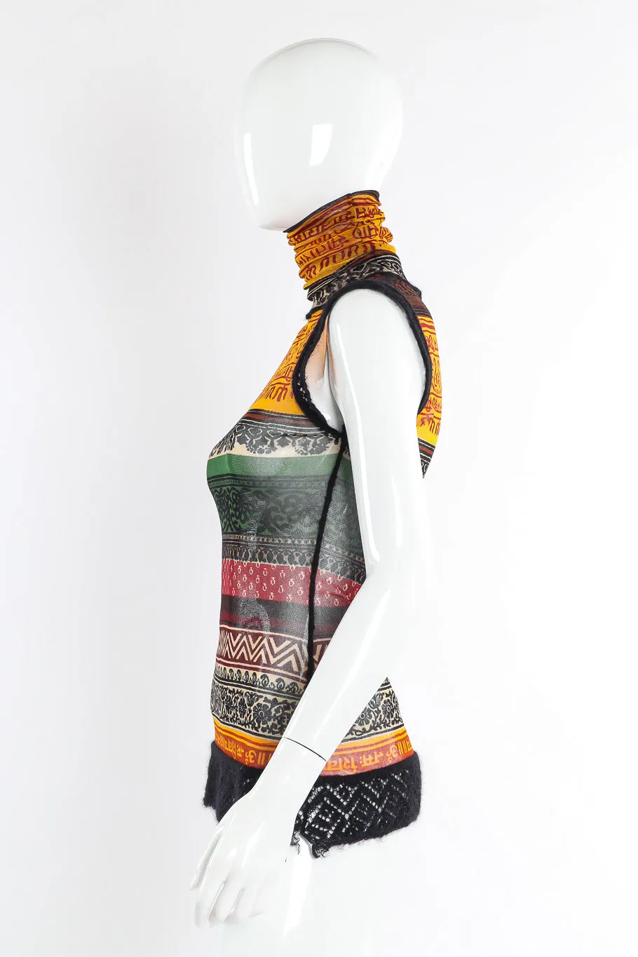 Tribal Mesh and Knit Tank