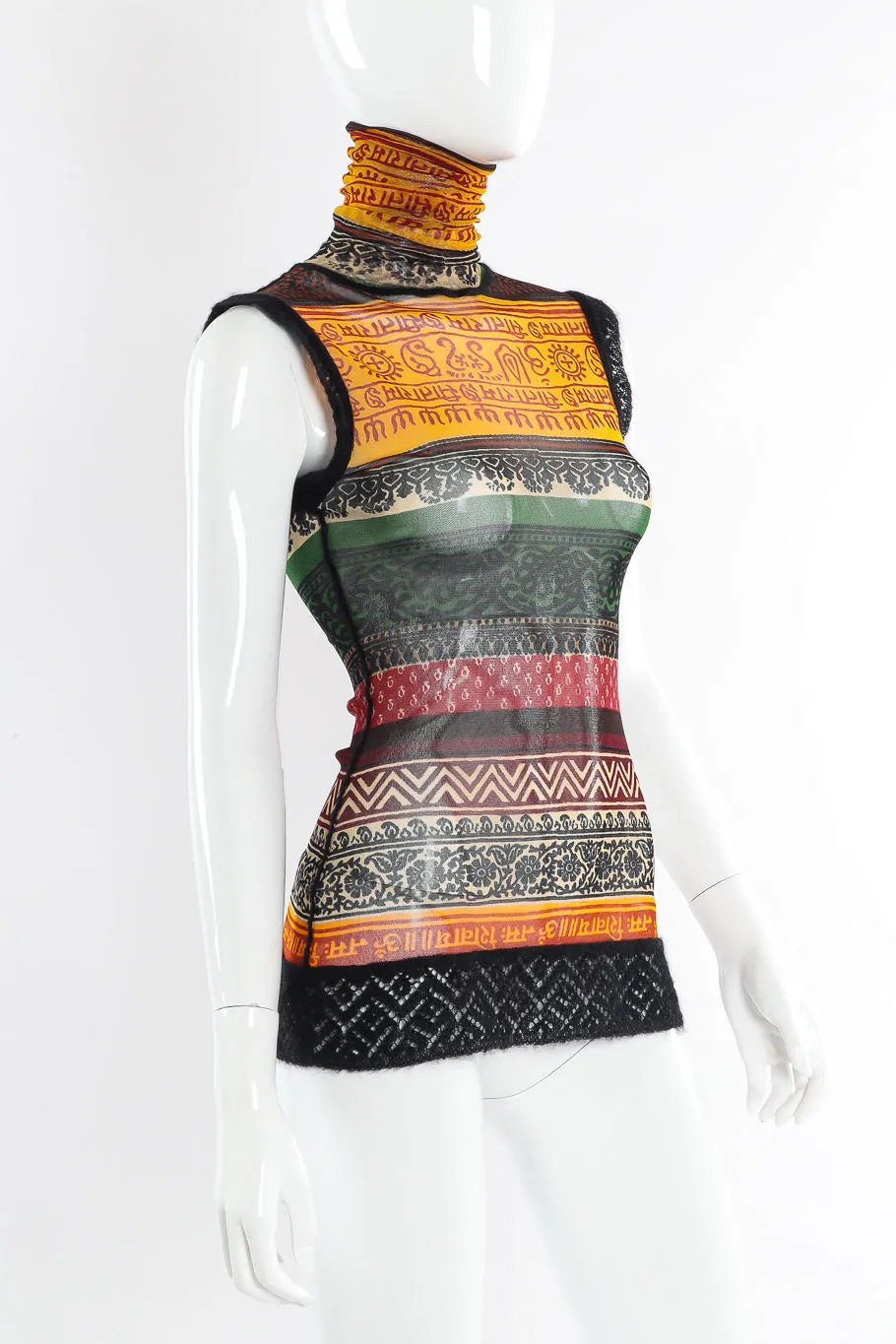 Tribal Mesh and Knit Tank