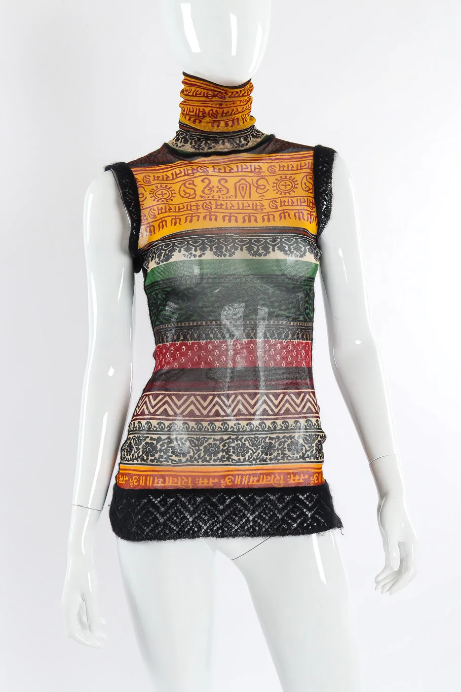 Tribal Mesh and Knit Tank