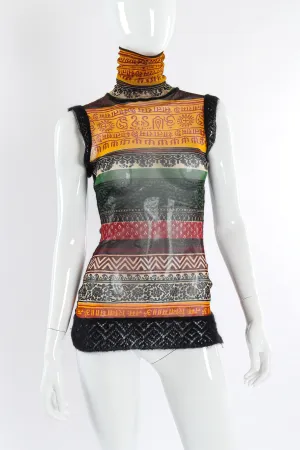 Tribal Mesh and Knit Tank