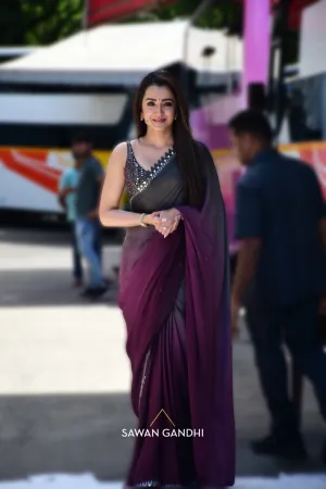 Trisha Krishnan in Grey wine ombre saree