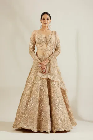 Tuscany gold tree pearl embroidered lehenga