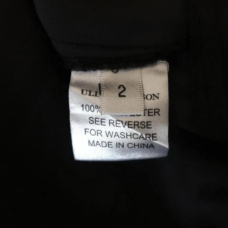 Ulla Johnson Blouse Annelise Black Matte Satin Size 2 Cap Sleeve Top