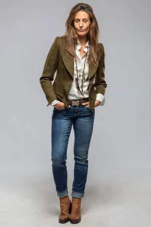 Verdi Cropped Jacket In Herringbone Tweed