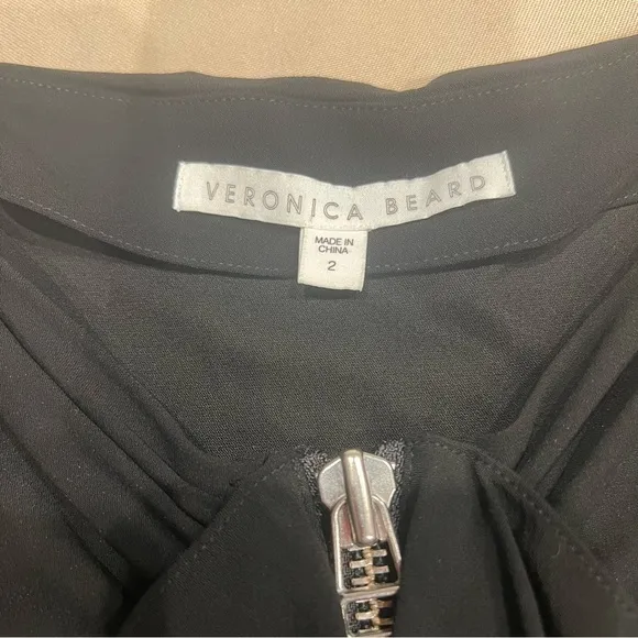 Veronica Beard Zip Front Ruffle Pencil-Mini Cocktail Party Skirt Black Size 2