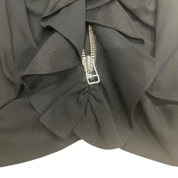Veronica Beard Zip Front Ruffle Pencil-Mini Cocktail Party Skirt Black Size 2