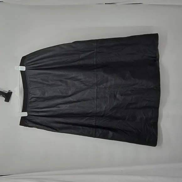 Via Accenti Black Leather Pencil Skirt Elastic Waistband Fully Lined Plus SZ 24