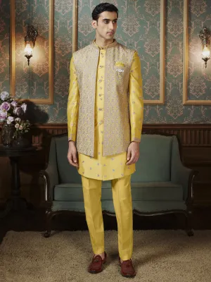 Vibrant Yellow Kurta Bandi  Set
