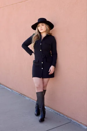 Victorina Black Suit Dress