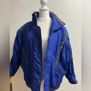 Vintage 80s/90s CER Jacket – Bold Royal Blue with Paisley Trim