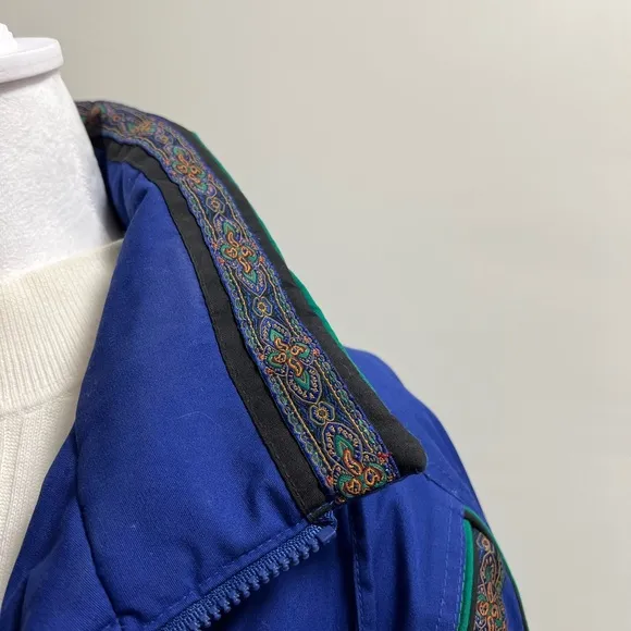 Vintage 80s/90s CER Jacket – Bold Royal Blue with Paisley Trim