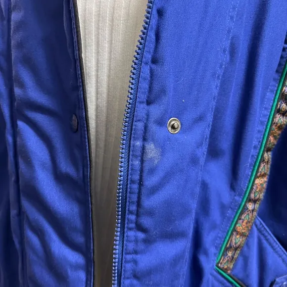 Vintage 80s/90s CER Jacket – Bold Royal Blue with Paisley Trim