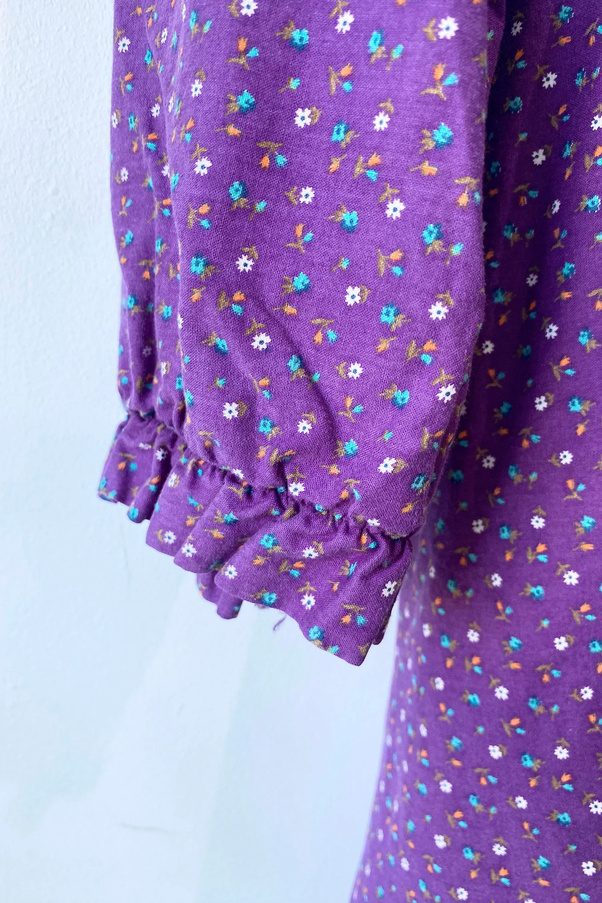 Vintage Aldens Fashions Purple Floral Prairie Dress