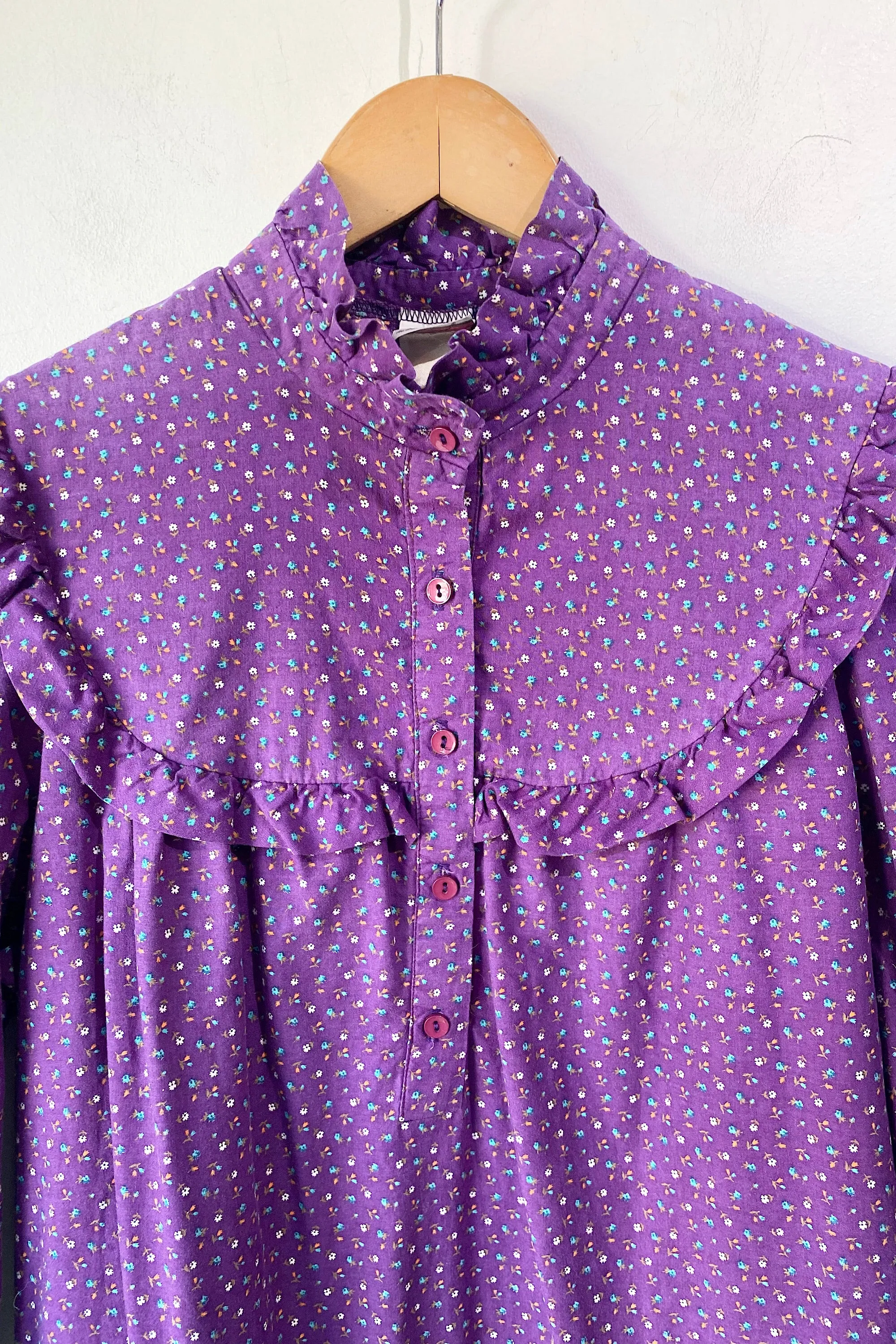 Vintage Aldens Fashions Purple Floral Prairie Dress