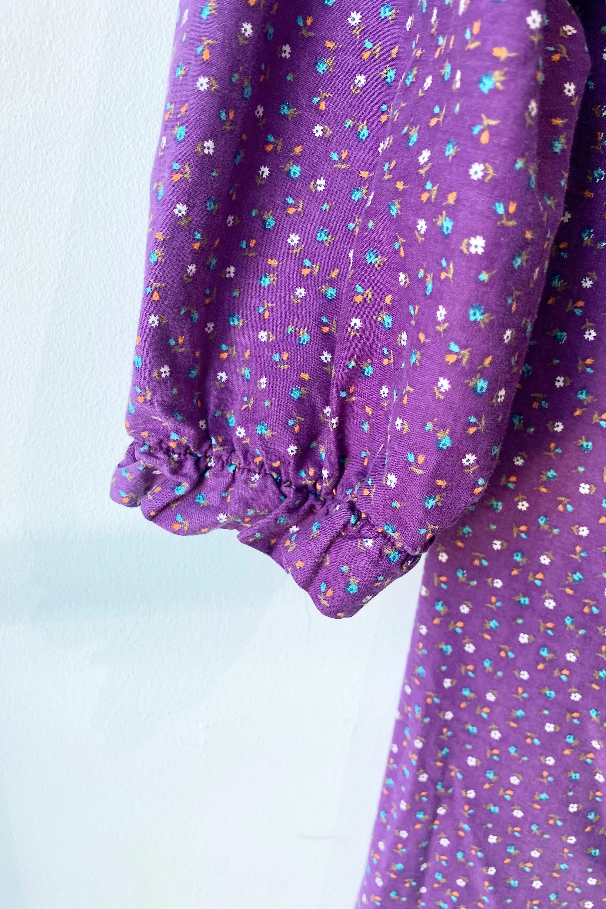 Vintage Aldens Fashions Purple Floral Prairie Dress