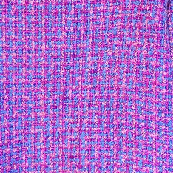 Vintage Alfred Dunner Purple Boucle Tweed Button-Up Jacket Size 14 Retro Style W