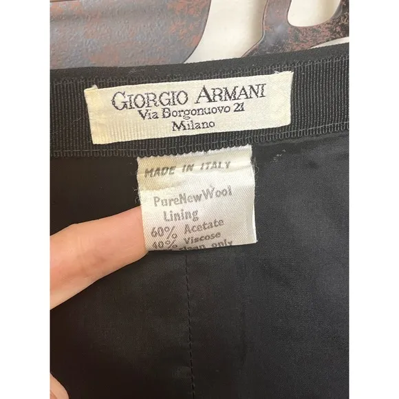 Vintage Giorgio Armani Wool Long Pencil Skirt