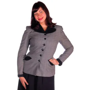 Vintage Ladies Navy/Gray Gotham Blazer Suit Jacket Gotham 1940s Med-Large 38-30
