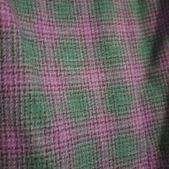 Vintage Pendleton Virgin Wool Suit Set, Blazer, Skirt, Size 20W, Purple &amp; Teal