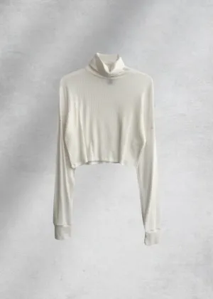 Virginia Turtleneck Crop Top - White