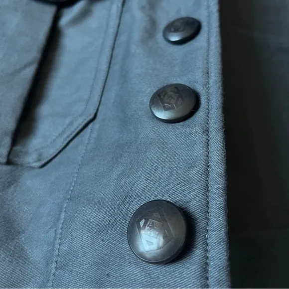 VTG 60s Dutch Charcoal Military Utility Jacket Cropped Ike Genuine Jacket Small