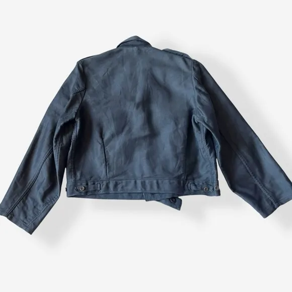 VTG 60s Dutch Charcoal Military Utility Jacket Cropped Ike Genuine Jacket Small