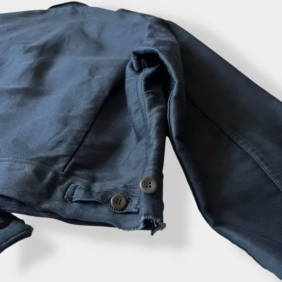 VTG 60s Dutch Charcoal Military Utility Jacket Cropped Ike Genuine Jacket Small