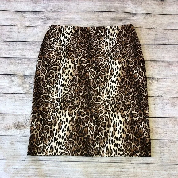 WHBM Animal Print Pencil Skirt Size 12P