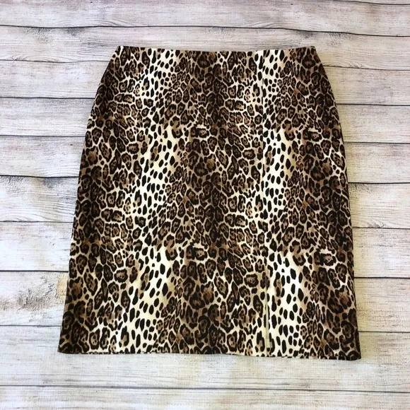 WHBM Animal Print Pencil Skirt Size 12P