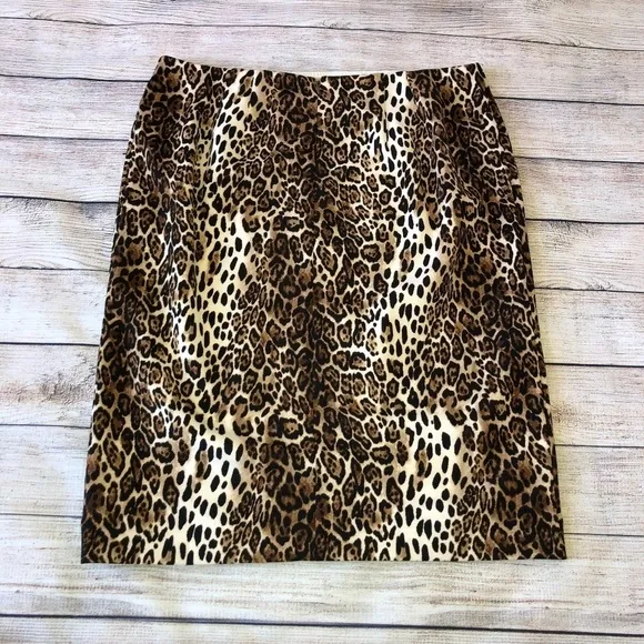 WHBM Animal Print Pencil Skirt Size 12P