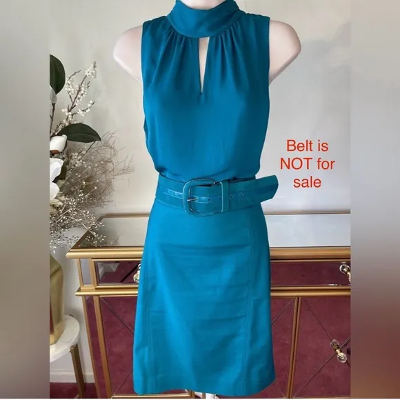 White House Black Market no belt TEAL matching 2 PC set halter &amp; skirt